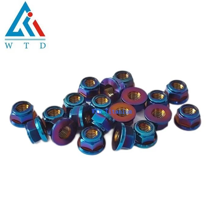 Burnt Blue Titanium M6 Nuts Metal Lock